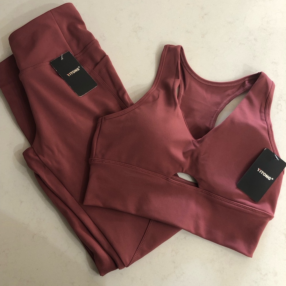 Yitong Legging And Sports Bra Matching Workout Set! Brand New! With Tags!